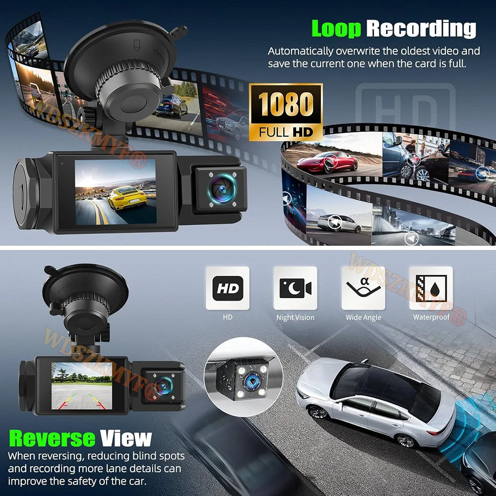 WIFI Dash Cam For Car Camera 1080P Video Recorder HD 2/3Camera Car DVR Front Rear View Camera Night Vision Car Accessories