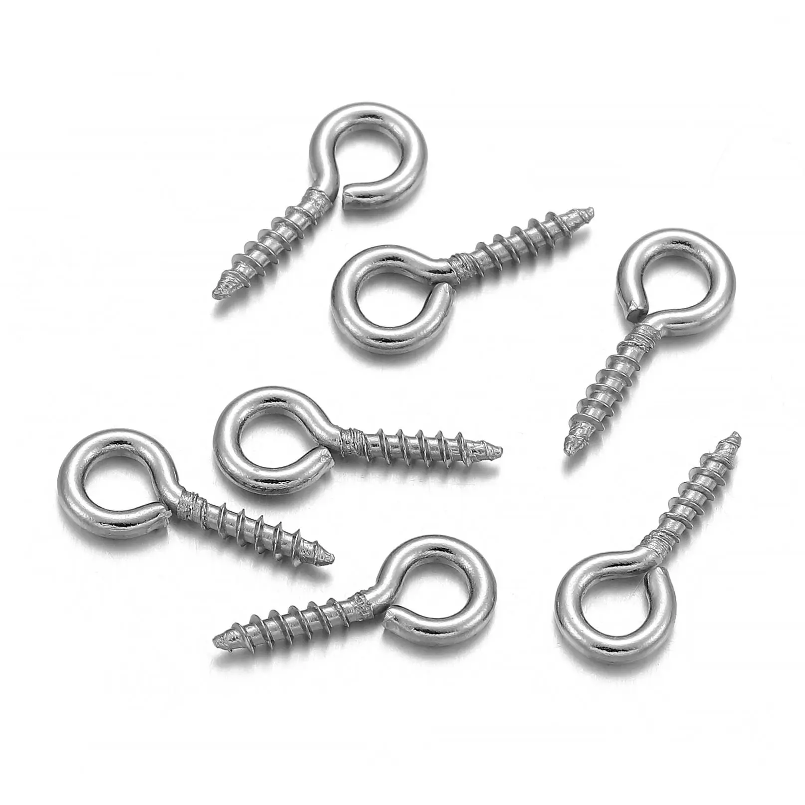300/500pcs 미니 스크류 펜던트 Eyepin 키 체인 HookThreaded 핀 피팅 DIY 쥬얼리 팔찌 목걸이 액세서리 만들기