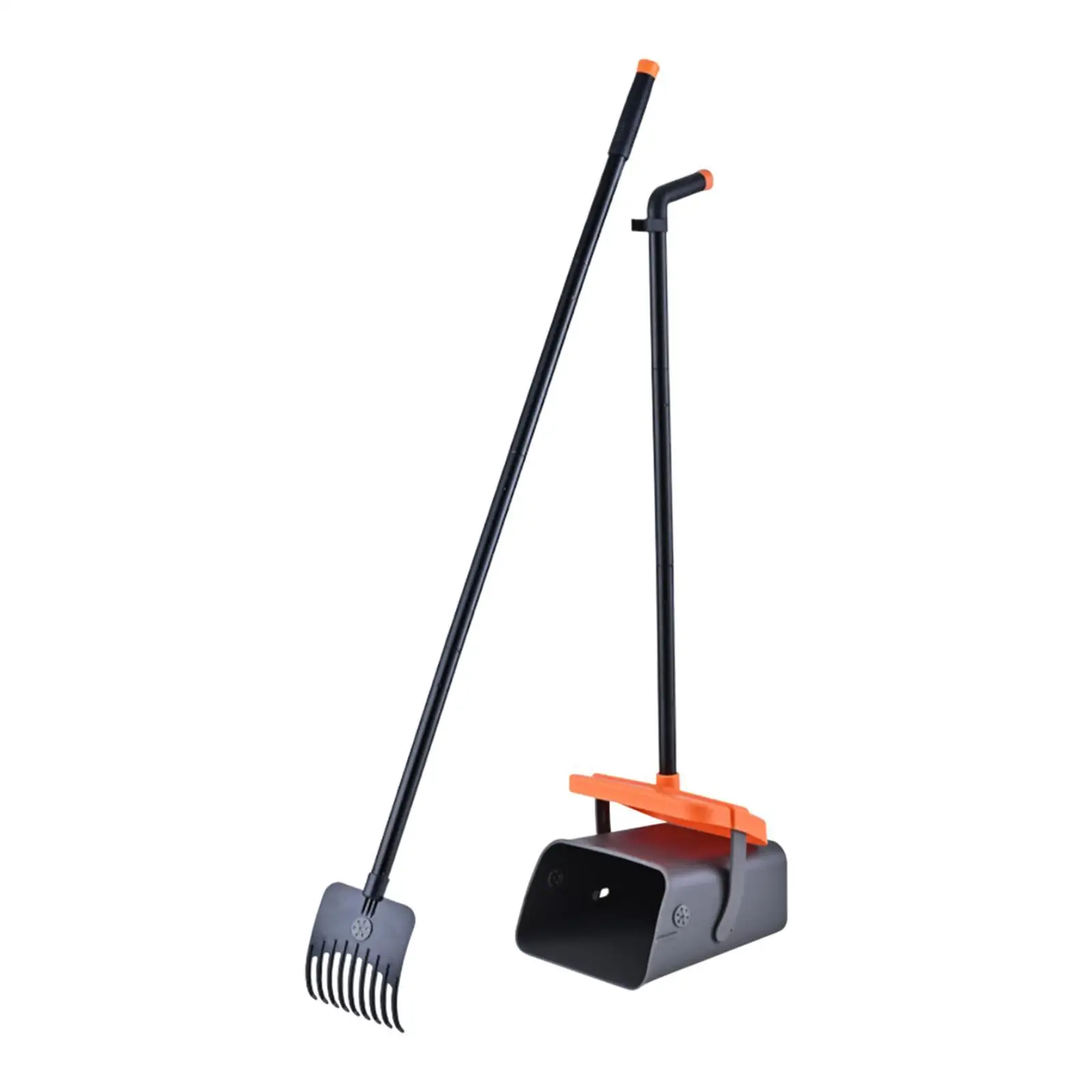 2x Dog Poop Tray and Rake Set Dog Poo Pick up Tool Sturdy No Bending Clean up