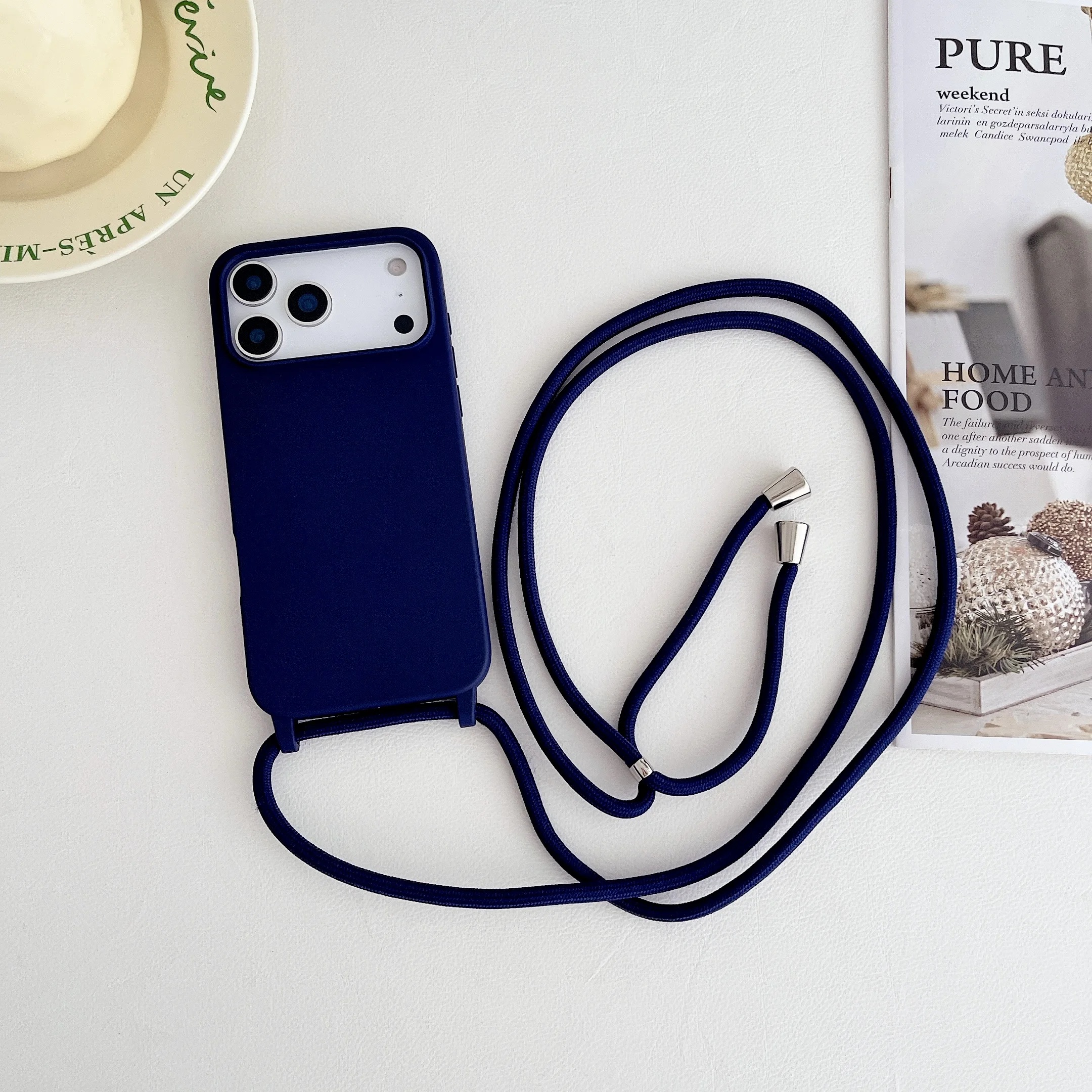 Crossbody Lanyard Cord Silicone Phone Case with Necklace Strap