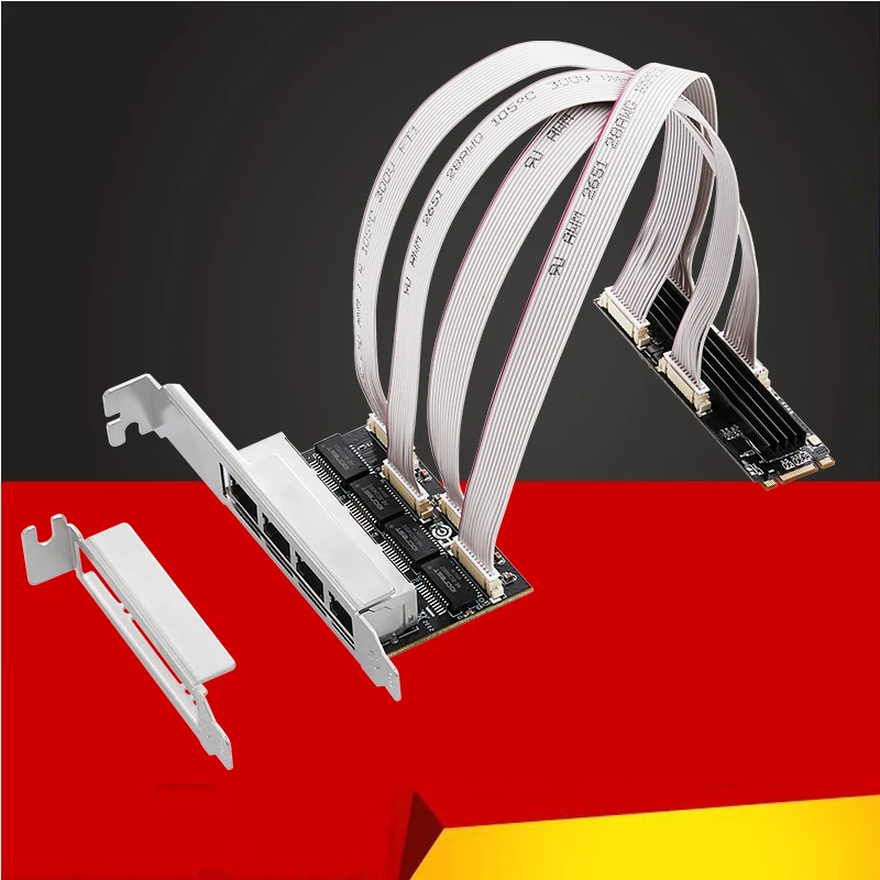 M.2 A 4 Porte Rj45 Scheda Di Rete Gigabit Ethernet B + M Key 10/100/1000Mbps Schede Di Rete Nic Realtek Muslimah Chip Nas Per Il Gioco