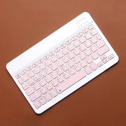 Slim Portable Wireless Bluetooth Keyboard - Universal Compatibility (Pink)