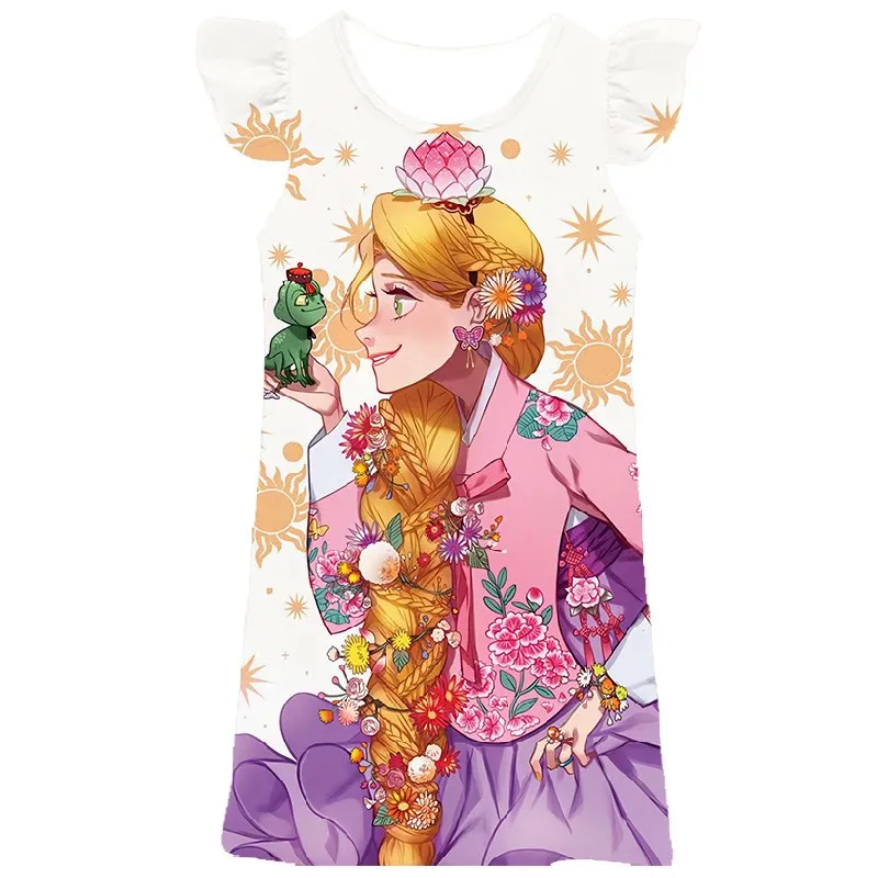 Disney Girls Rapunzel Princess Cosplay Dresses Tangled 3D Movie Magic Gold Hair Girls Princess Dress Party Gift Birthday Costume dresses prom dresses