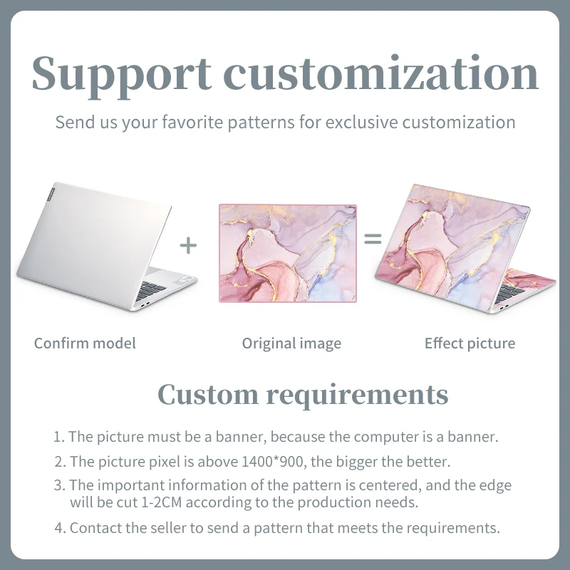 Universal Marble Laptop Cover Stickers Skins Vinyl Skin 13.3"14"15.6"17.3" for Macbook /Lenovo/Asus/Hp/Acer DIY Decorate Decal