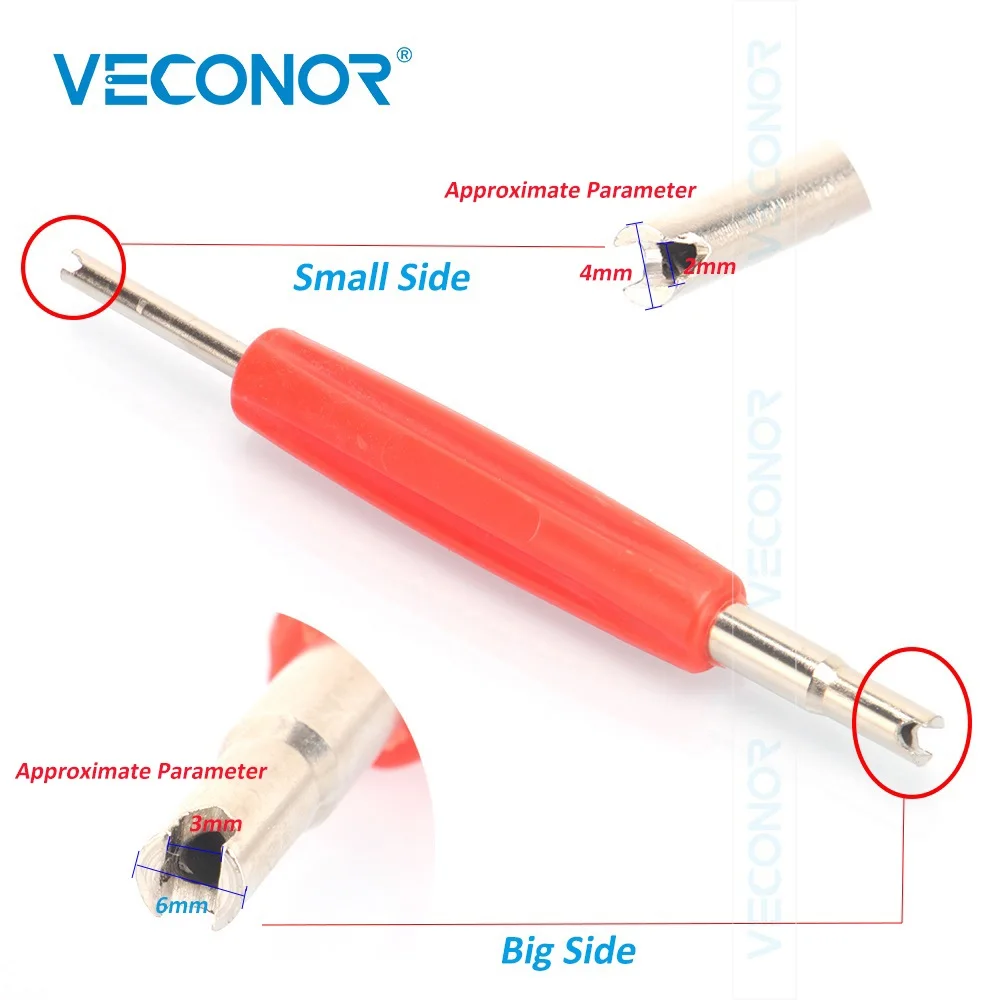 Tire Valve Tool Dual Head Valve Core Removal Installer Wrench For Car Tyre Air Conditioning Driving