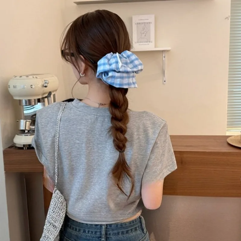 Versatile Blue Striped Floral Fabric Hair Accessory Set