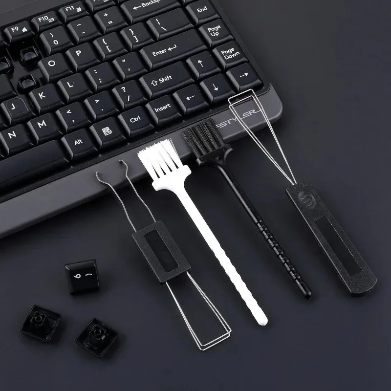 4 in 1 Keycap Puller Stainless Steel Keyboard Removal Tool for Mechanical Keyboard Clean Computer Cleaning Brush Fixing Kit 6