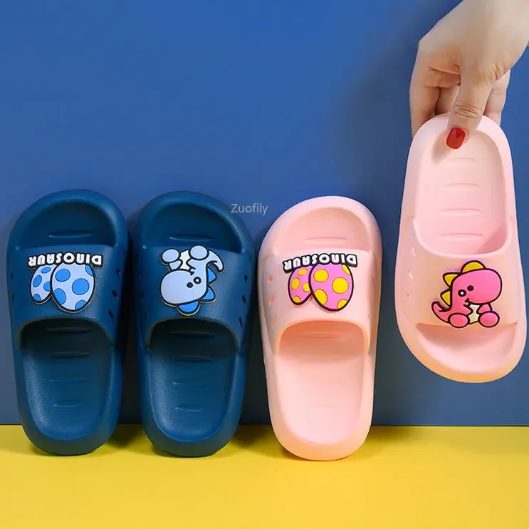 1-5Y Quality Cute Kids Slippers Dinosaur Baby Home Slippers Children Breathable Non-slip Boys Girls Shoes Toddler Summer Shoes