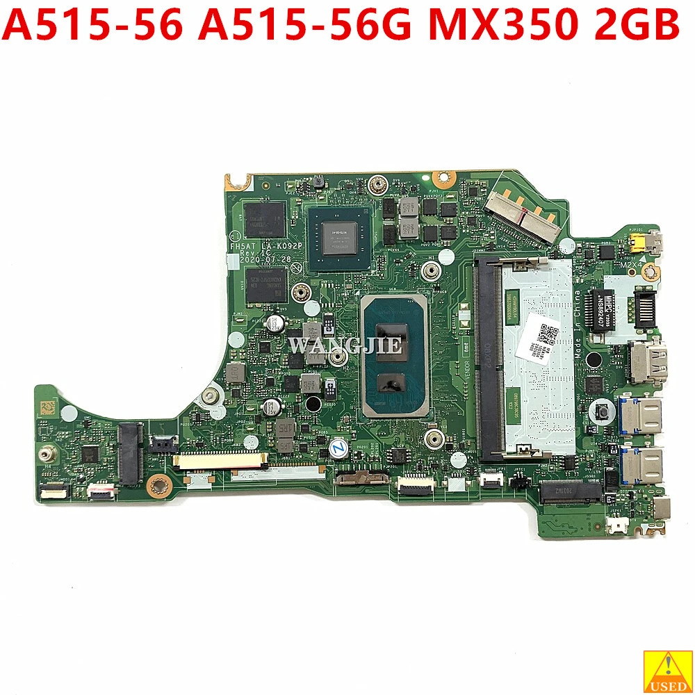 

Used FH5AT LA-K092P For Acer Aspire A515-56 A515-56G Laptop Motherboard NBA1B11004 With I5-1135G7 I7-1165G7 CPU+MX350 2G