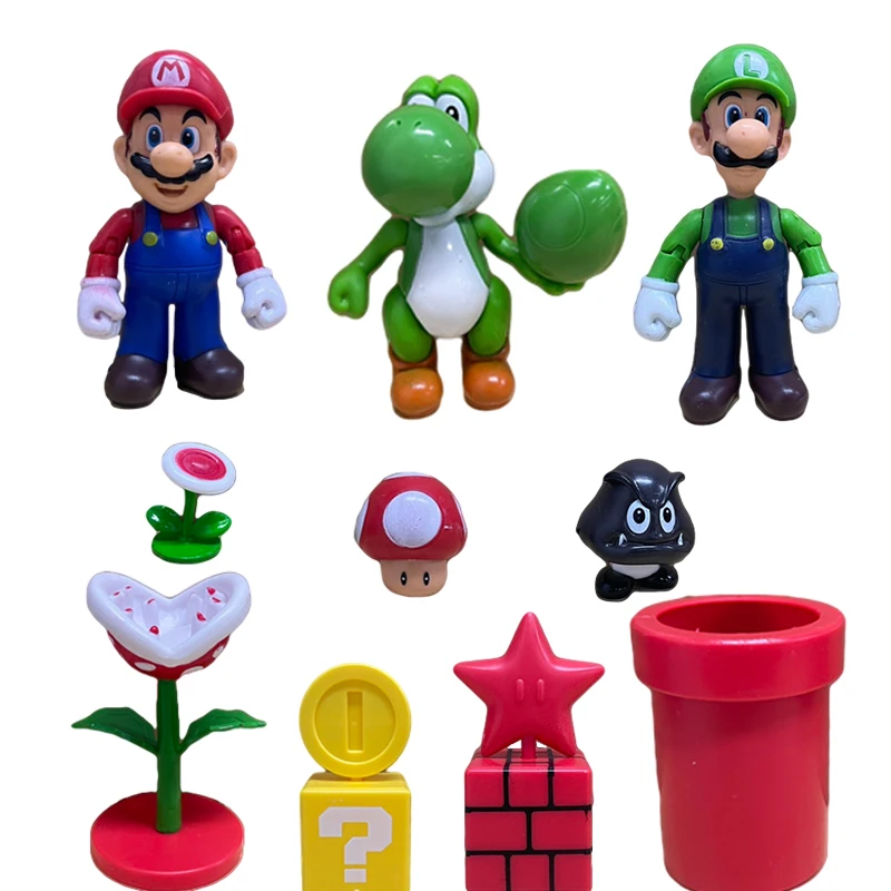 Boneca Super Mario Bros para crianças, jogo Luigi, área de trabalho  periférica, modelo de carro, decoração, brinquedo, 12cm - AliExpress