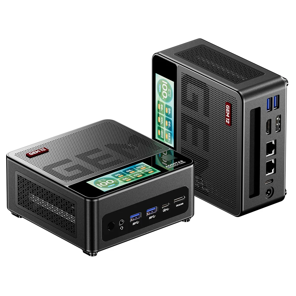 AOOSTAR GEM12 MAX ミニPC Ryzen 7 8845HS AOOSTAR GEM12 Pro Max Mini PC with Display, Fingerprint Unlock
