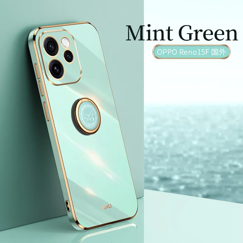 Solid Color Plating Silicone Soft Square Phone Case