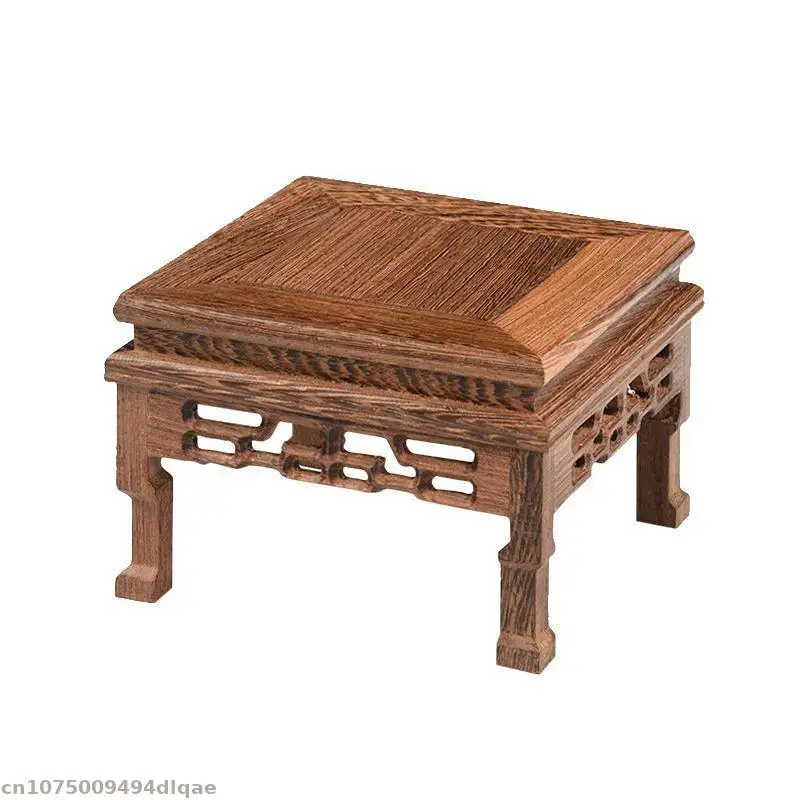 Vintage Wooden Decorative Bracket Base Garden Flowerpot Bonsai Display Base Mini Model Sculpture Plant Fish Tank Display