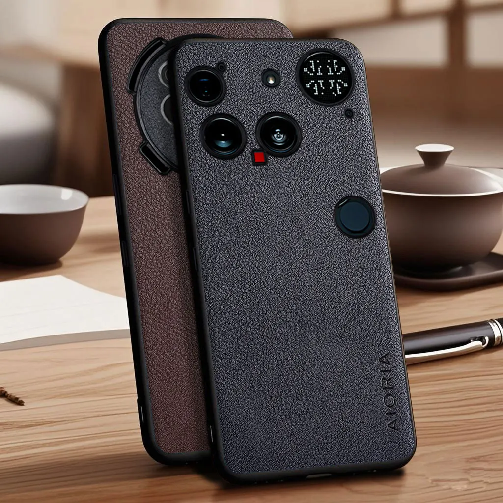 Premium Faux Lychee Pebbled Leather Phone Case - Elegant & Durable Protection