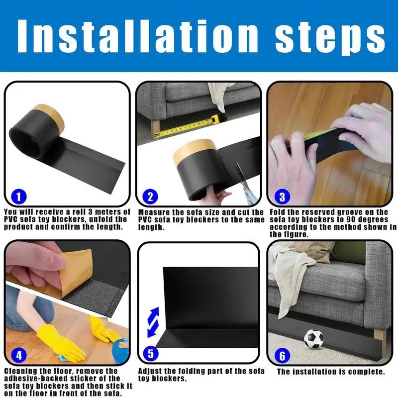 Toy Blockers For Furniture Under Couch Blocker Adjustable Bumper Stop Things From Going Under Sofa Furniture Bed For Pets Kids toy blocker