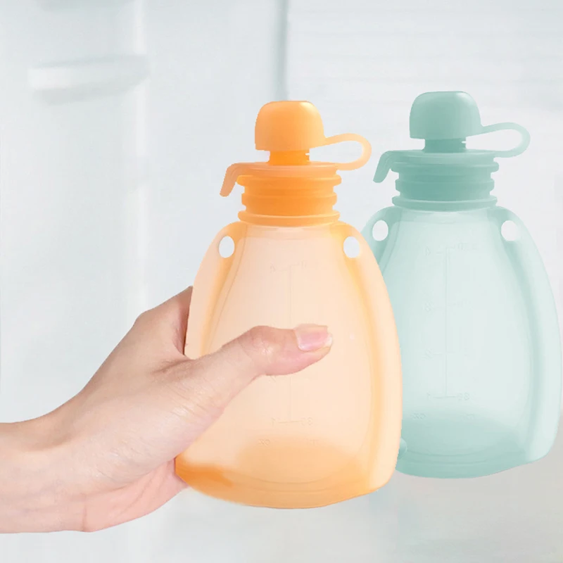 Baby Food Grade Liquid Silicone Breastmilk Storage Bag Portable Fresh Bag Baby Complementary Food Mother and Rice Paste
