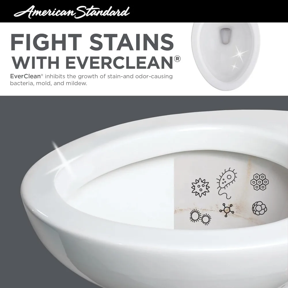Two-Piece Toilet Chair Height Round Front Floor Mounted High Efficiency Toilets White 1.28 Gpf 2