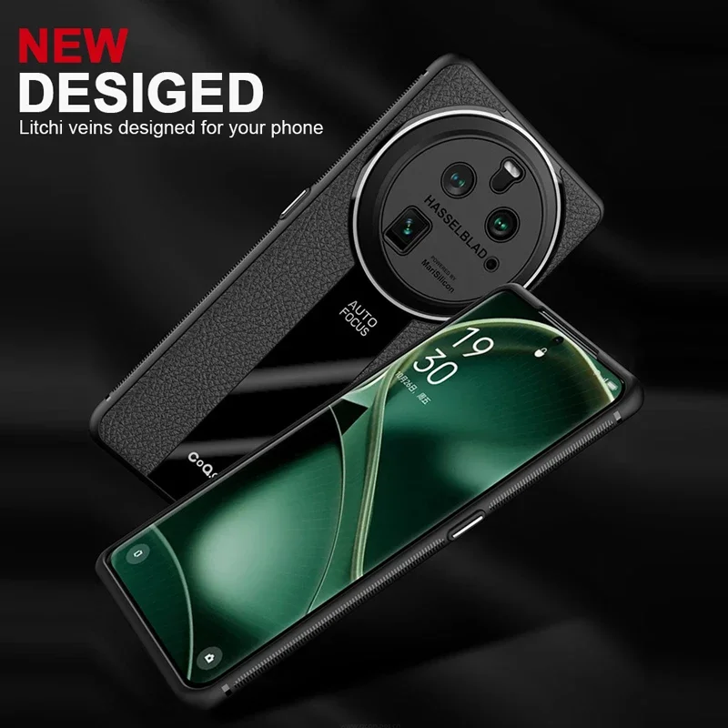 Luxury Lichi Leather Ultra Thin Matte Case with Soft TPU and Lens Protection
