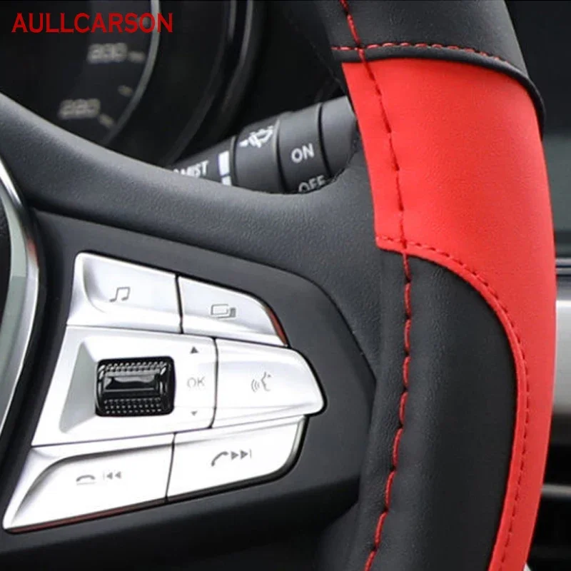 Stuurwielbeschermer Stuurwielwikkel Voor JAECOO J7 2023 2024 Stuurhoes Ademend Antislip PU Lederen Auto Accessoires (Kleur : zwart