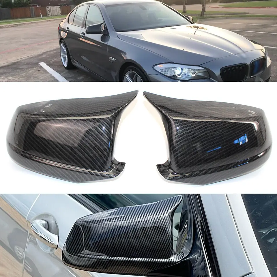 BMW　 カーボン製　F10 F18 2010-2013 520i 528i 535i 518d　前期 粘着式 ミラーカバー
