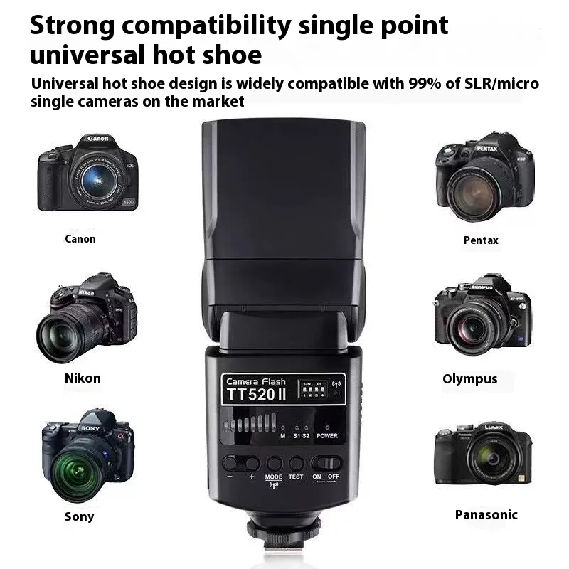 Godox TT520 II Flash TT520II with Build-in 433MHz Wireless Signal + Flash Trigger for Canon Nikon Pentax Olympus DSLR Cameras on camera flash,camera flash
