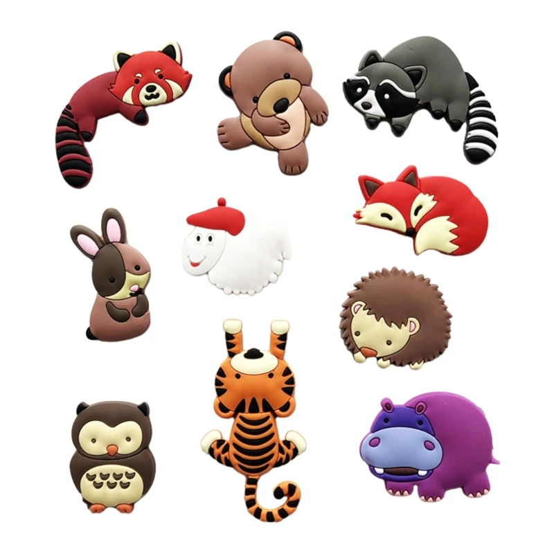 

Set of 10 Colorful Animal Fridge Magnets Playful Animal Shaped Fridge Magnets Portable Kitchen Fridge Stickers Accessory
