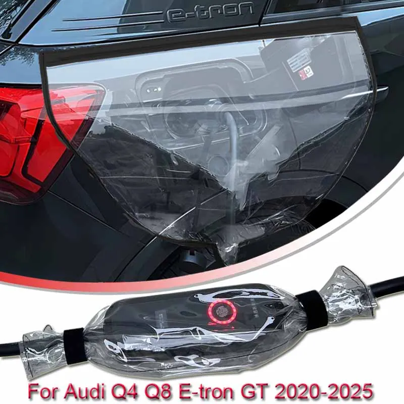 Per Audi Q4 Q8 E-Tron Gt 2020-2025 Car New Energy Charging Port Copertura Antipioggia Antipioggia Antipolvere Ev Charger Guns Protect Electric