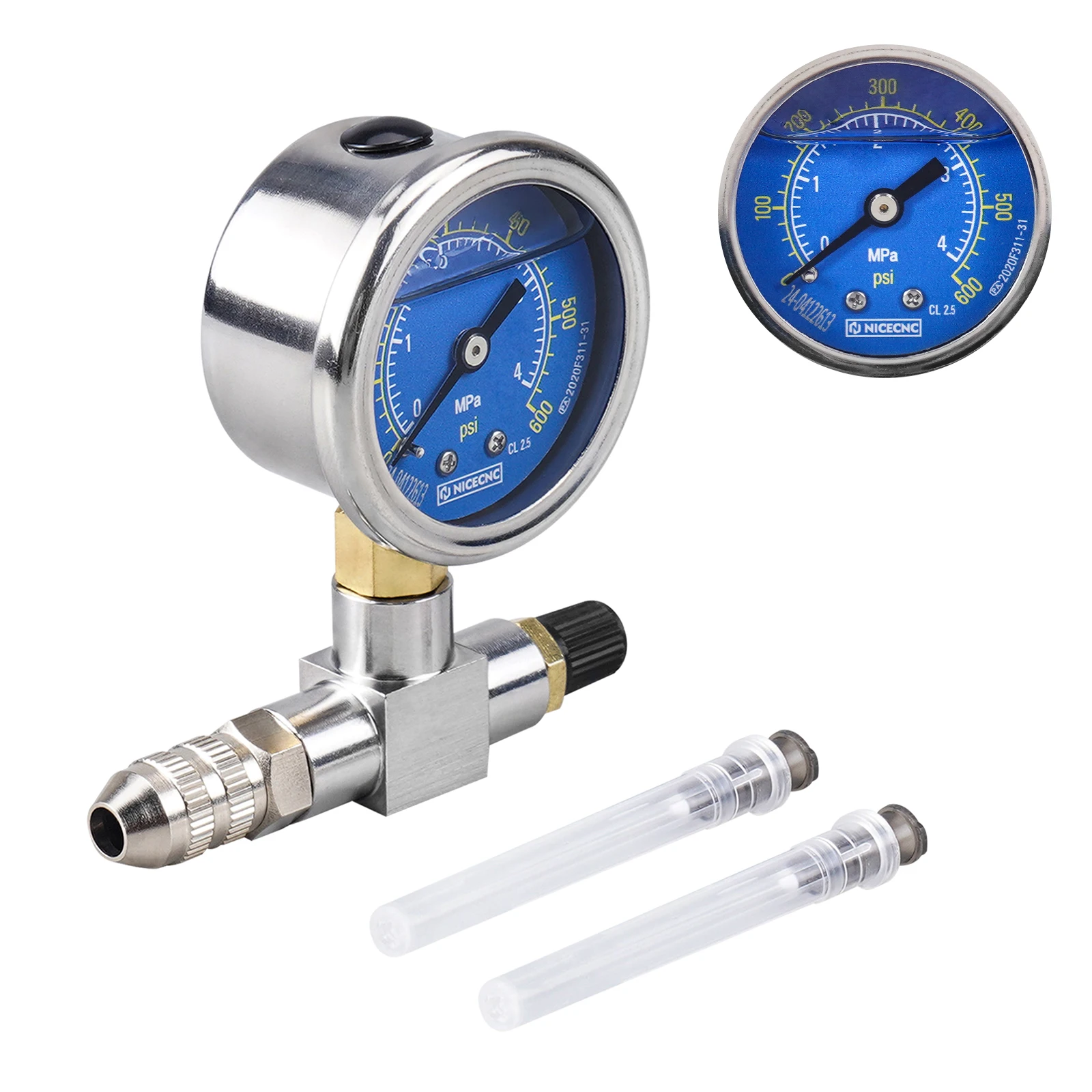 Shock Nitrogen Gauge Needle Fill Tool 350 600PSI Yamaha Polaris RZR CanAm Arctic Cat Snowmobile KTM Honda Suzuki Kawasaki motorcycle shock pump