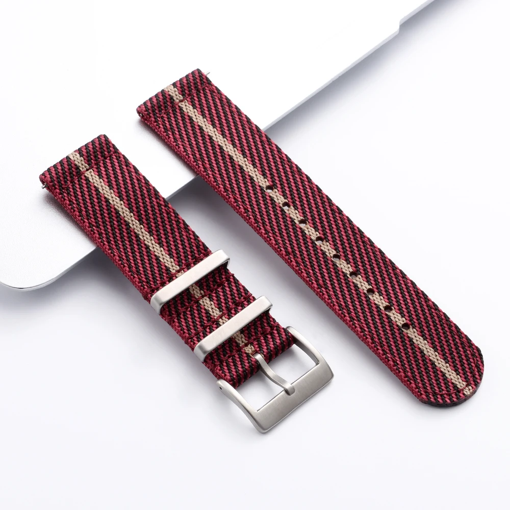Nylon Woven Canvas Quick Release Watch Strap for Men - Military Sport Style, 20/22mm Adjustable Bracelet
