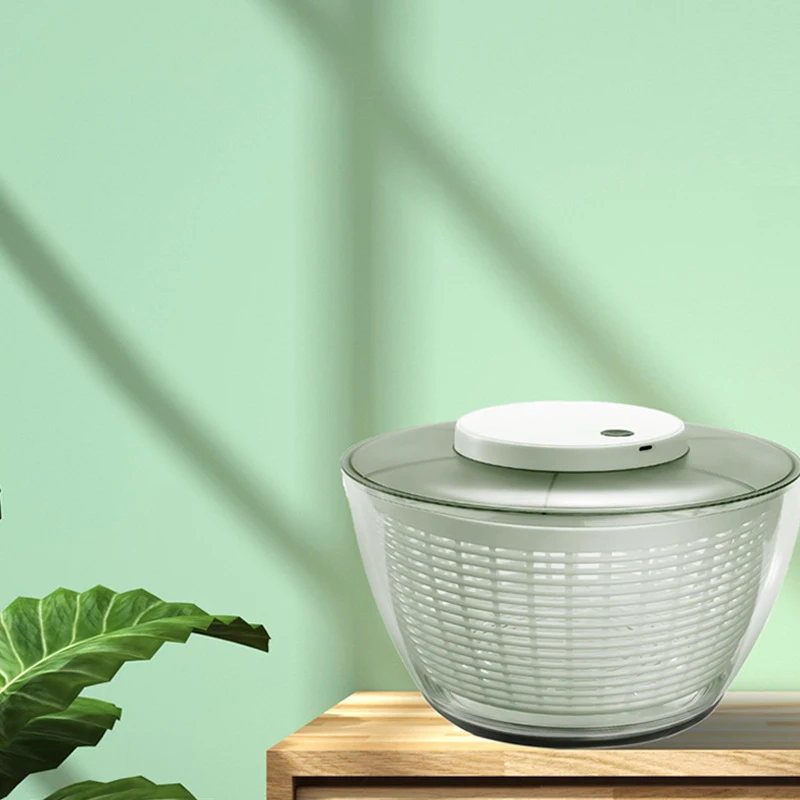 Automatic Electric Salad Spinner Food Strainers Salad Dehydrator Dryer Bowl Multifunctional Vegetable Washer Drain Basket