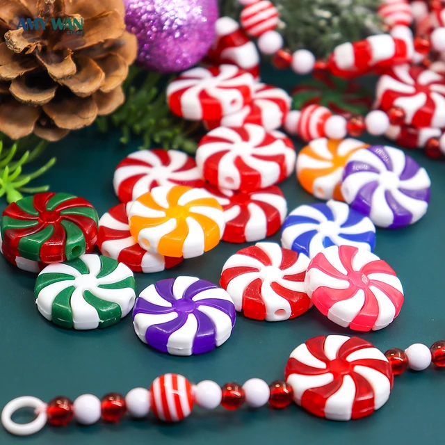 Mini Fake Christmas Candy Cane (Red, White & Green) Charm