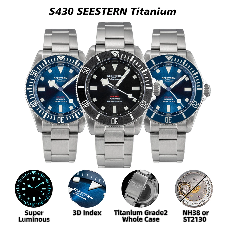 SEESTERN Titanium Diver Watch for Men Automatic Mechanical