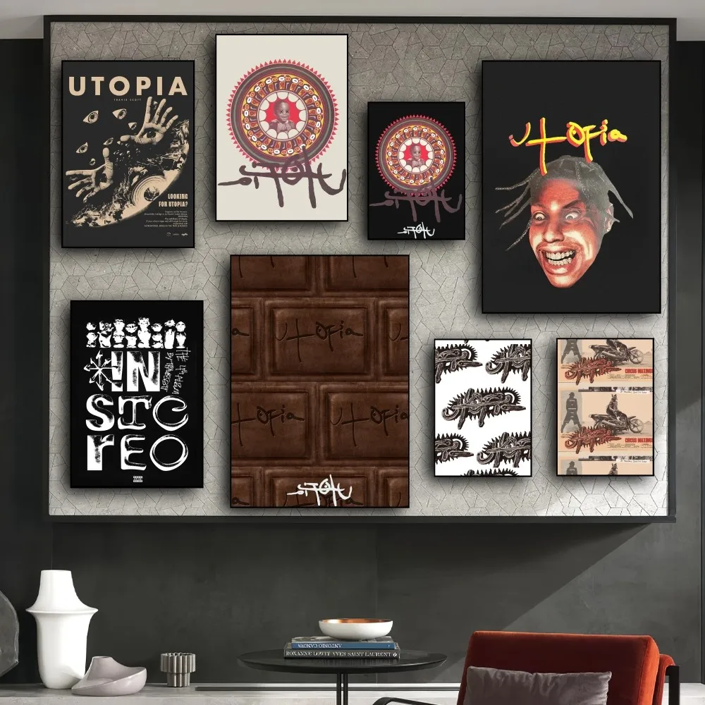 Travis Scott Utopia Poster Stampe Decalcomanie Da Parete Adesivi Immagini Soggiorno Decorazione Della Casa