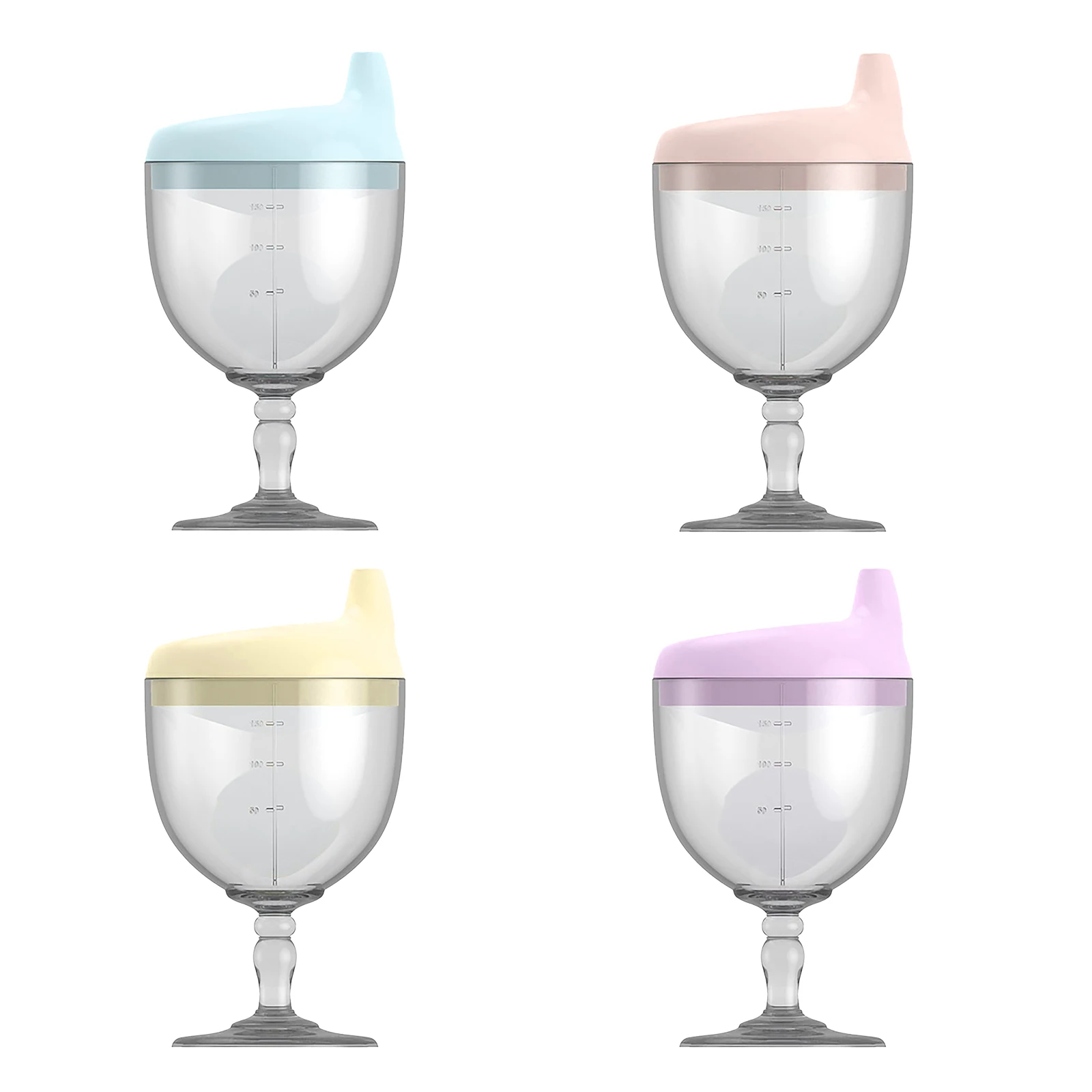 Plastic Baby Wine Glass Sippy Goblet Cups Baby Party Gifts Slippy Cups  Beverage Mug Milk Infant Feeding Cup for Infant Toddlers