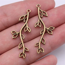 Elegant Alloy Branch Charms Set - Antique Silver & Gold Finish for DIY Jewelry Making (10 Pieces) (Antique Bronze Plated)