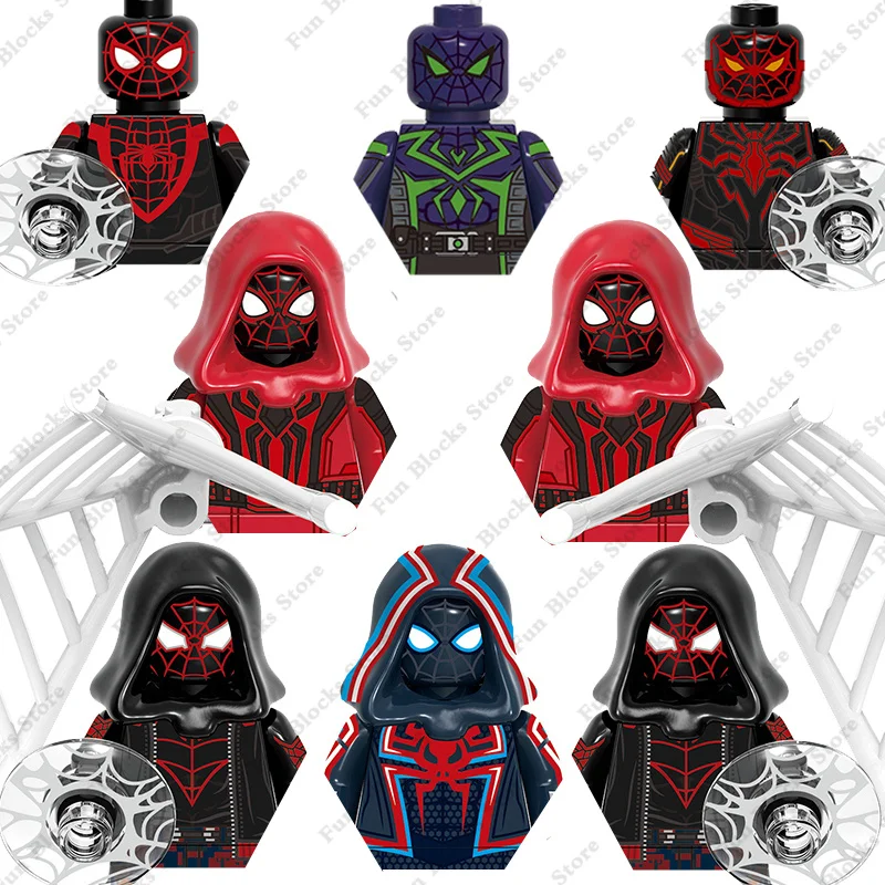 

2023 Marvel Superheroes Spider-Man Mini Action Figures Across the Spider-Verse Miles Morales Dolls Building Blocks Model Toys