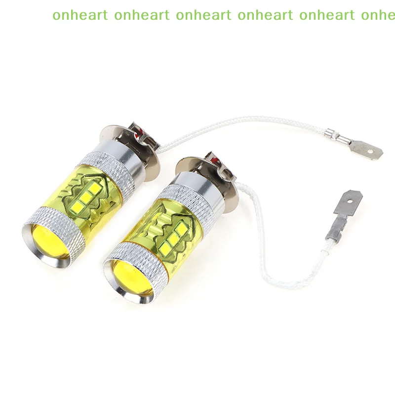 [C]2개 LED 안개등 12-24V H3 80W 16 SMD LED 자동차 안개등 노..