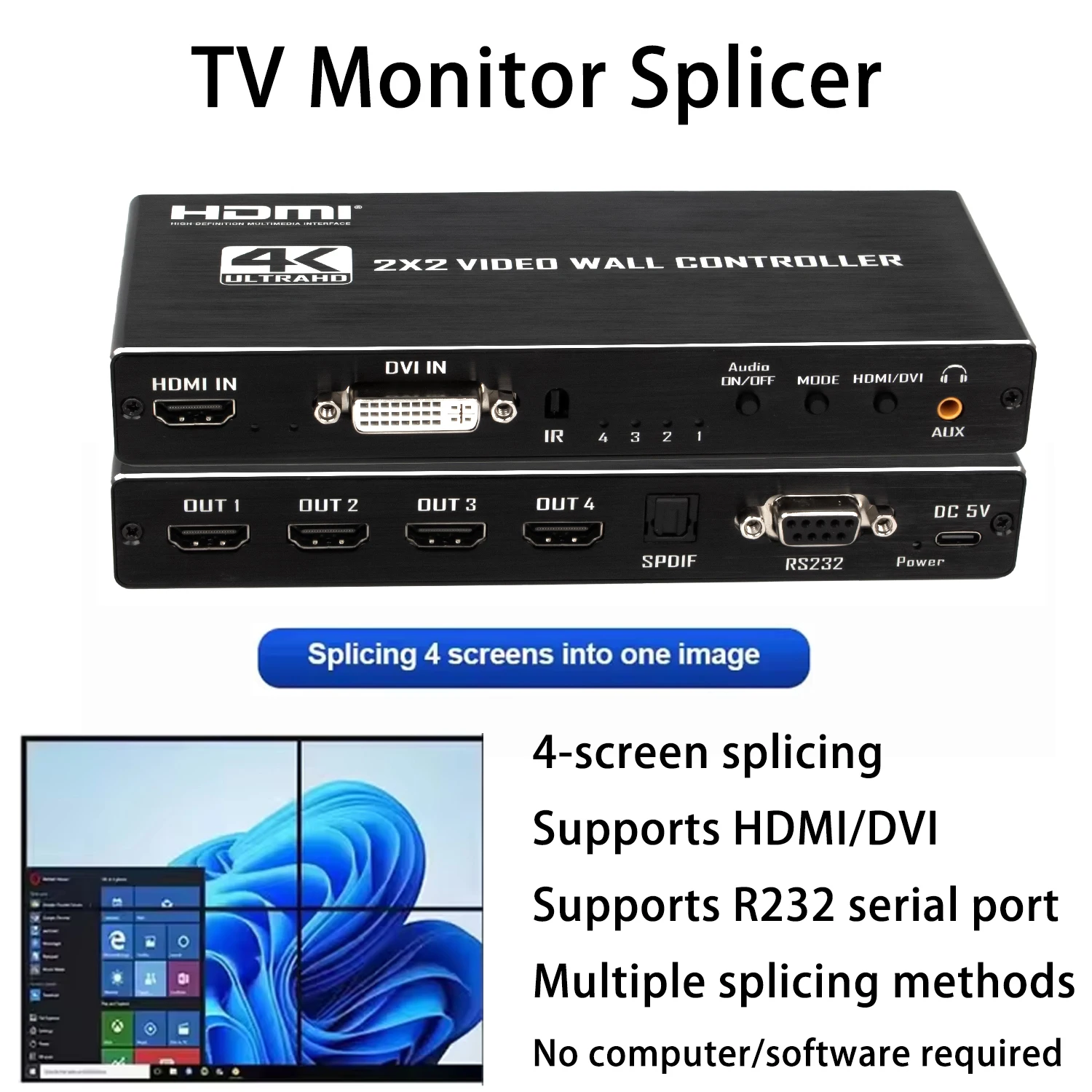Ultra HD Video Wall Controller Processor with Versatile Display Configurations