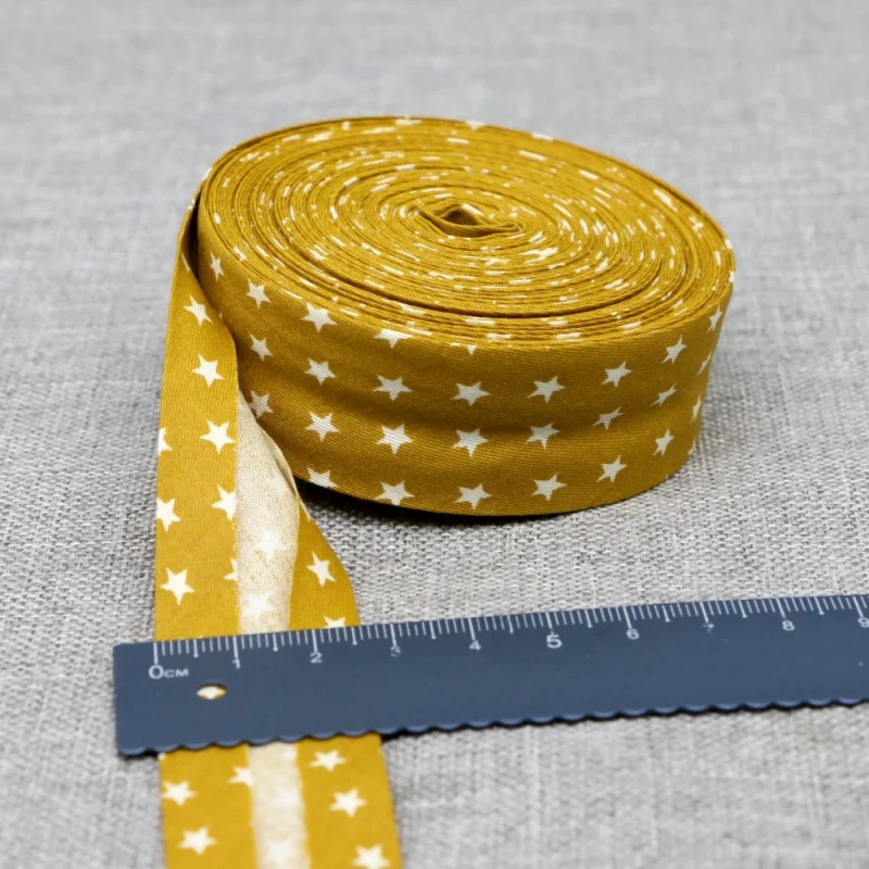 Folded Binding Edge Cloth Strip Star Series Cotton Bias Tape Craft DIY Apparel Sewing Ribbon Size 25mm x 5m ribbon decoration ribbon supplies satin ribbon sewing ribbon cotton ribbon cotton bias tape fabric craft supplies