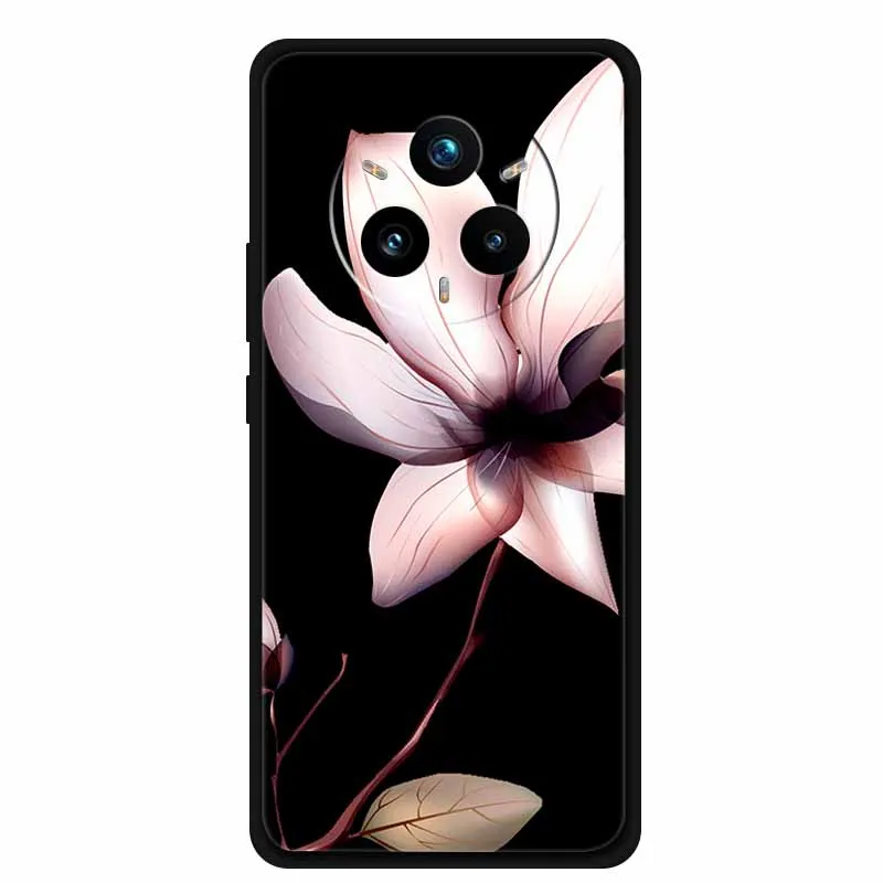 Sleek Black Silicone 3D Relief Phone Case - Cute and Soft Cover