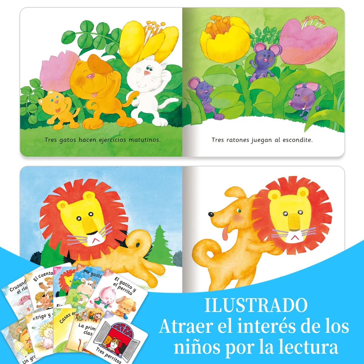Set of 10 Spanish Children's Story and Learning Books - Enlightening Puzzle Series