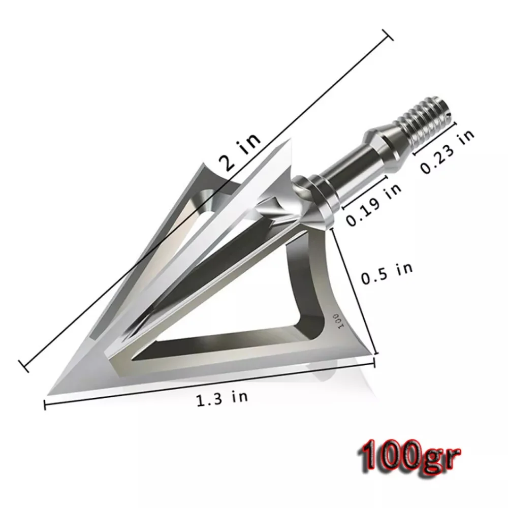 Hunting Broadheads 100/125 Grain Stainless Steel 3-Blade Integral Forming Tips 3pc 6pc