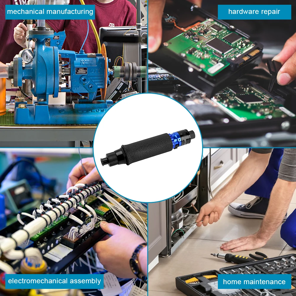 RONGPENG 자동 공압 스크루 드라이버, 공압 스크루 드라이버 키트, 공기 직선, 0.75-4N.M, 800RPM