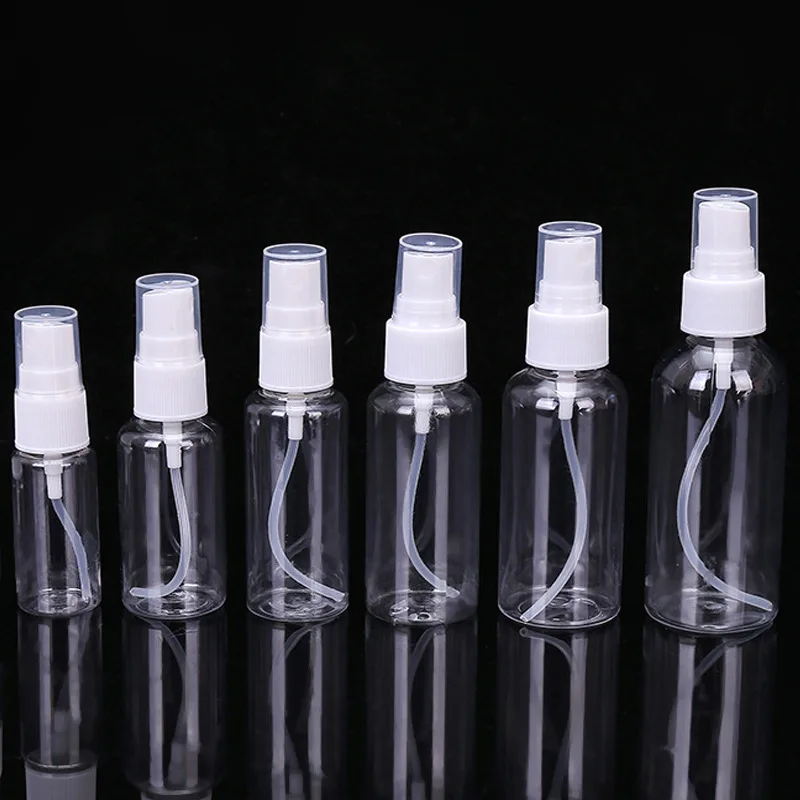 

20Pcs 10ml 30ml 50ml 60ml 100ML Empty Spray Bottle Clear Travel Refillable Vial Plastic Container Disinfection Atomizer