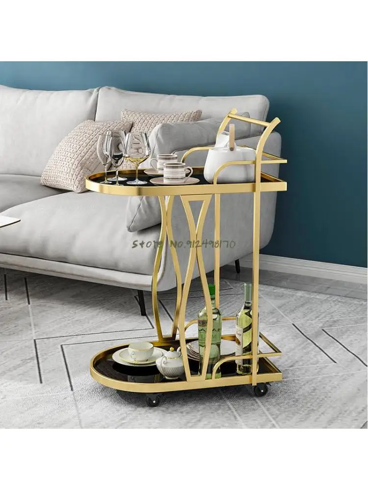 Toughened glass mobile beauty cart tool cart rack beauty salon trolley rack