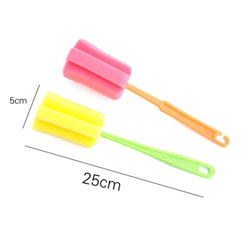 3pcs Sponge Cleaning Brush Home Kitchen Cleaning Accessories Long Handle Brush Bottle Cup Glass Washing Clean Tool Cleaner Brush 6
