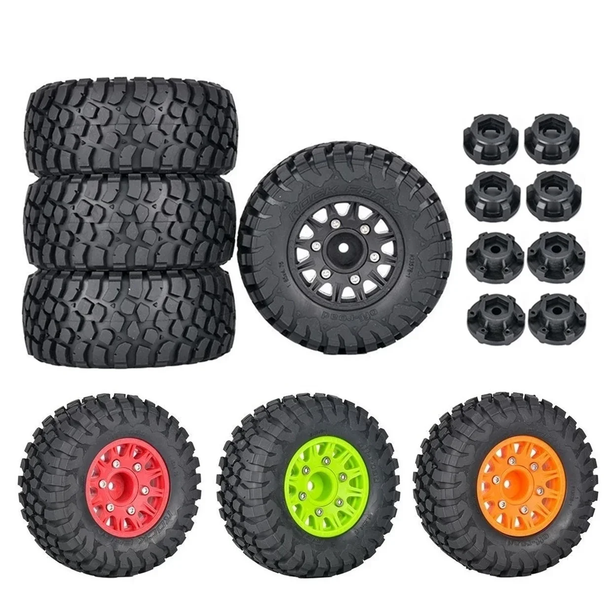 4Pcs 110Mm 1-8 1-10 Short Course Truck Tire Wheel avec 12-14-17Mm Hex