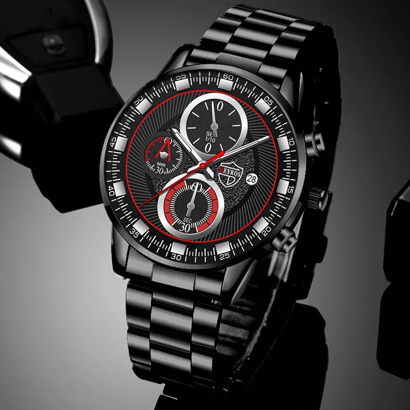 Brand Mens Watches Fashion Men Sport Stainless Steel Quartz Wristwatch Man Clock Business Casual Leather Watch Montres pour homm