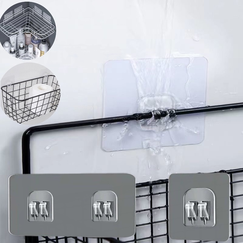 1-20pcs Transparent Self Adhesive Hooks Hanging Holder Shelf Hook for Kitchen Bathroom Wall Storage Rack Fixing Stickers Gadgets