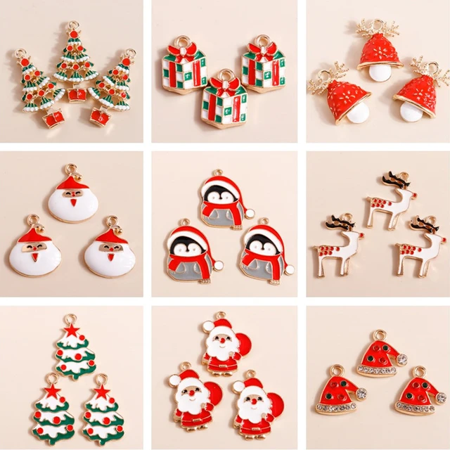 10Pcs Resin Christmas Charms Xmas Santa Claus Elk Tree Bell Pendants for  Jewelry Earrings Making DIY Keychain Accessories - AliExpress